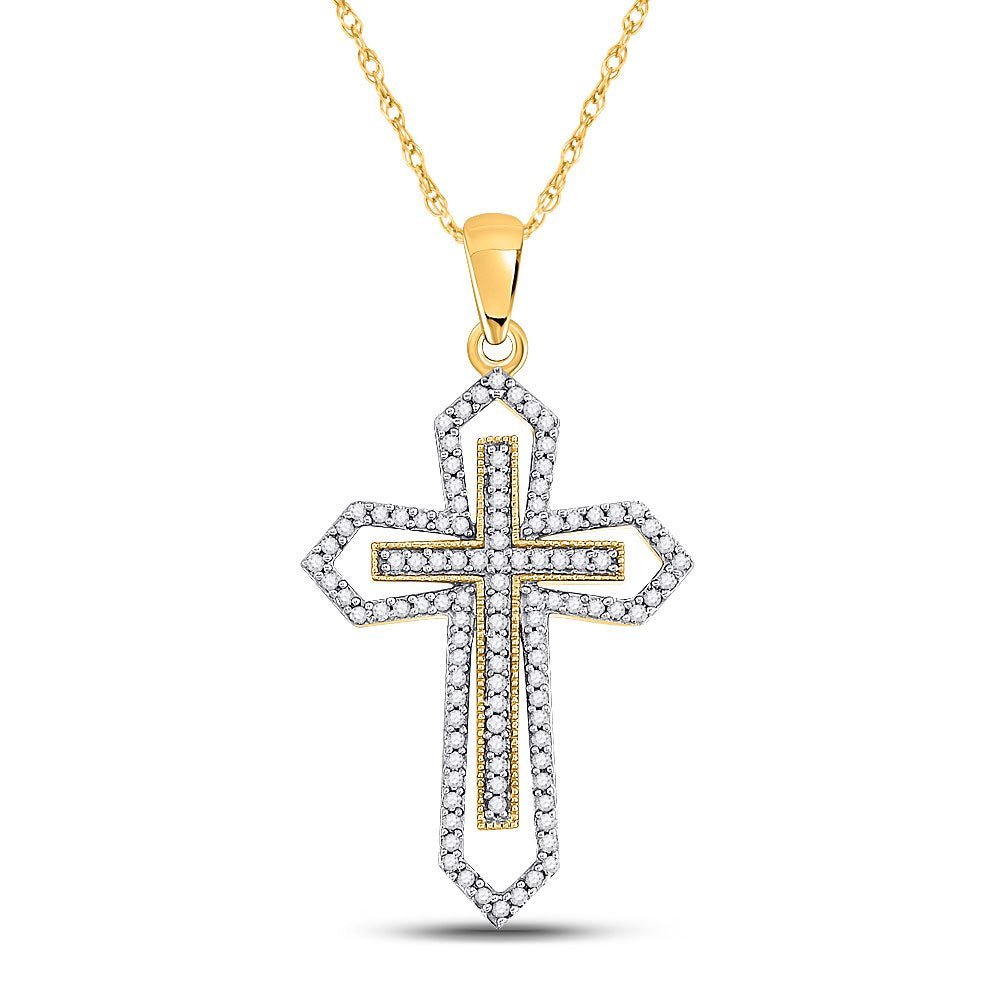 Gothic Elegance Diamond Cross Pendant - Splendid Jewellery