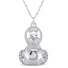 Graceful Flight: 10kt White Gold Diamond Duck Pendant - Splendid Jewellery