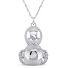 Graceful Flight: 10kt White Gold Diamond Duck Pendant - Splendid Jewellery