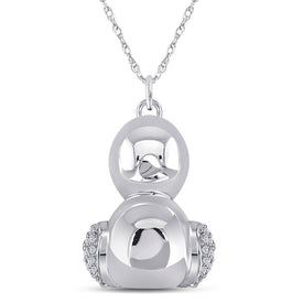 Graceful Flight: 10kt White Gold Diamond Duck Pendant - Splendid Jewellery