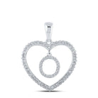 Heart of Brilliance: 10kt White Gold Diamond Initial Pendant - Splendid Jewellery