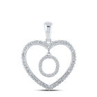 Heart of Brilliance: 10kt White Gold Diamond Initial Pendant - Splendid Jewellery