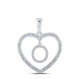 Heart of Brilliance: 10kt White Gold Diamond Initial Pendant - Splendid Jewellery