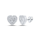 Heart of Elegance: 10kt White Gold Diamond Heart Earrings - Splendid Jewellery