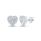 Heart of Elegance: 10kt White Gold Diamond Heart Earrings - Splendid Jewellery