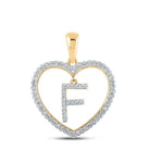 Heart of Elegance: 10kt Yellow Gold Diamond Initial & Letter Pendant - Splendid Jewellery