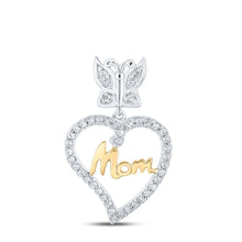 Load image into Gallery viewer, Heart of Love Diamond Pendant | 10kt Two - tone Gold Womens Round Diamond Mom Pendant 1/8 Cttw | Splendid Jewellery - Splendid Jewellery