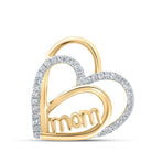 Heart of Love Diamond Pendant | 10kt Yellow Gold Womens Round Diamond Heart Pendant 1/10 Cttw | Splendid Jewellery - Splendid Jewellery