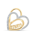 Heart of Love Diamond Pendant | 10kt Yellow Gold Womens Round Diamond Heart Pendant 1/10 Cttw | Splendid Jewellery - Splendid Jewellery