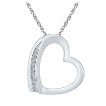 Load image into Gallery viewer, Heart of Love Diamond Pendant | Sterling Silver Round Diamond Heart Pendant .03 Cttw | Splendid Jewellery - Splendid Jewellery