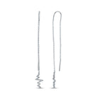 Heartbeat Sparkle: 14kt White Gold Diamond Threader Dangle Earrings - Splendid Jewellery