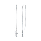 Heartbeat Sparkle: 14kt White Gold Diamond Threader Dangle Earrings - Splendid Jewellery