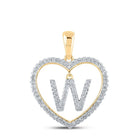 Heartfelt Brilliance: 10kt Yellow Gold Diamond Initial & Letter Pendant - Splendid Jewellery