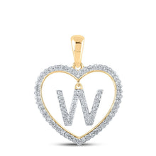 Load image into Gallery viewer, Heartfelt Brilliance: 10kt Yellow Gold Diamond Initial &amp; Letter Pendant - Splendid Jewellery