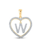 Heartfelt Brilliance: 10kt Yellow Gold Diamond Initial & Letter Pendant - Splendid Jewellery