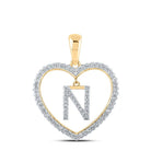 Heartfelt Brilliance: 10kt Yellow Gold Diamond Initial & Letter Pendant - Splendid Jewellery