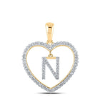 Heartfelt Brilliance: 10kt Yellow Gold Diamond Initial & Letter Pendant - Splendid Jewellery