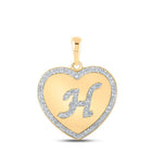 Heartfelt Brilliance: 10kt Yellow Gold Diamond Initial & Letter Pendant - Splendid Jewellery