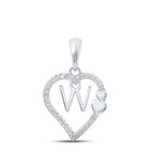 Heartfelt Diamond Initial Pendant - Splendid Jewellery