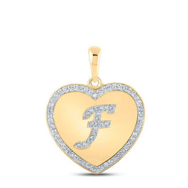 Heartfelt Diamond Initial Pendant in 10kt Yellow Gold | Splendid Jewellery - Splendid Jewellery