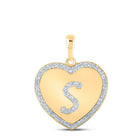 Heartfelt Elegance: 10kt Yellow Gold Diamond Initial & Letter Pendant - Splendid Jewellery