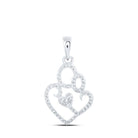 Heartfelt Love: 10kt White Gold Diamond Mom Child Pendant - Splendid Jewellery