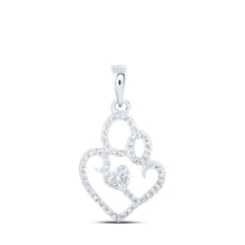 Load image into Gallery viewer, Heartfelt Love: 10kt White Gold Diamond Mom Child Pendant - Splendid Jewellery