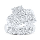 Heartfelt Love: 10kt White Gold His Hers Round Diamond Heart Matching Wedding Set - Alternate view 1 from Splendid Jewellery