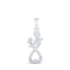 Heartfelt Love Diamond Pendant | 10kt White Gold Mother Child Heart Necklace 1/8 Cttw | Splendid Jewellery - Splendid Jewellery
