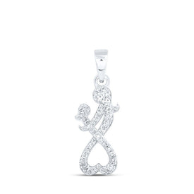Heartfelt Love Diamond Pendant | 10kt White Gold Mother Child Heart Necklace 1/8 Cttw | Splendid Jewellery - Splendid Jewellery