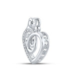 Heartfelt Love Diamond Pendant | 10kt White Gold Round Diamond Mom Necklace 1/8 Cttw - Splendid Jewellery