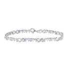 Heartfelt Love: Sterling Silver Diamond Mom Heart Link Bracelet - Splendid Jewellery
