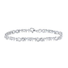 Load image into Gallery viewer, Heartfelt Love: Sterling Silver Diamond Mom Heart Link Bracelet - Splendid Jewellery