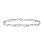 Heartfelt Love: Sterling Silver Diamond Mom Heart Link Bracelet - Splendid Jewellery