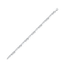 Heartfelt Love: Sterling Silver Diamond Mom Heart Link Bracelet - Splendid Jewellery