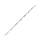 Heartfelt Love: Sterling Silver Diamond Mom Heart Link Bracelet - Splendid Jewellery