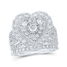 Heart's Desire: 10kt White Gold Diamond Heart Bridal Wedding Ring Band Set - Splendid Jewellery