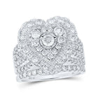 Heart's Desire: 10kt White Gold Diamond Heart Bridal Wedding Ring Band Set - Splendid Jewellery