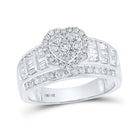 Heart's Desire: 10kt White Gold Round Diamond Heart Bridal Wedding Engagement Ring 1 Cttw - Splendid Jewellery