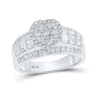 Heart's Desire: 10kt White Gold Round Diamond Heart Bridal Wedding Engagement Ring 1 Cttw - Splendid Jewellery