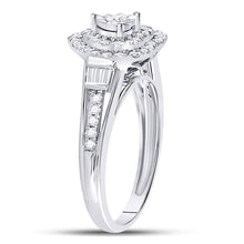 Load image into Gallery viewer, Heart's Desire: 10kt White Gold Round Diamond Heart Bridal Wedding Engagement Ring 1/2 Cttw - Splendid Jewellery
