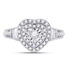 Heart's Desire: 10kt White Gold Round Diamond Heart Bridal Wedding Engagement Ring 1/2 Cttw - Alternate view 4 from Splendid Jewellery