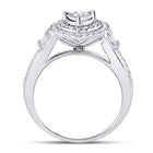Heart's Desire: 10kt White Gold Round Diamond Heart Bridal Wedding Engagement Ring 1/2 Cttw - Alternate view 1 from Splendid Jewellery