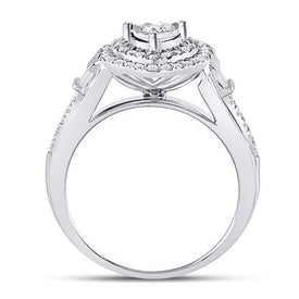 Heart's Desire: 10kt White Gold Round Diamond Heart Bridal Wedding Engagement Ring 1/2 Cttw - Alternate view 1 from Splendid Jewellery