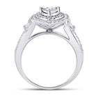 Heart's Desire: 10kt White Gold Round Diamond Heart Bridal Wedding Engagement Ring 1/2 Cttw - Splendid Jewellery
