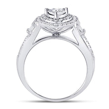 Load image into Gallery viewer, Heart's Desire: 10kt White Gold Round Diamond Heart Bridal Wedding Engagement Ring 1/2 Cttw - Splendid Jewellery