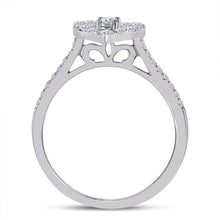 Load image into Gallery viewer, Heart's Desire | 10kt White Gold Round Diamond Heart Bridal Wedding Ring Band Set 1/2 Cttw - Splendid Jewellery