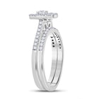 Heart's Desire | 10kt White Gold Round Diamond Heart Bridal Wedding Ring Band Set 1/2 Cttw - Alternate view 3 from Splendid Jewellery