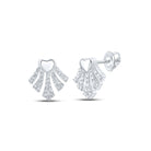 Heart's Desire: 10kt White Gold Womens Round Diamond Heart Earrings 1/6 Cttw - Splendid Jewellery