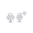 Heart's Desire: 10kt White Gold Womens Round Diamond Heart Earrings 1/6 Cttw - Splendid Jewellery